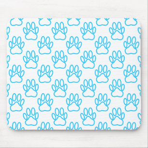 Mousepad Padrão de Impressão da Pata de Cão Azul
