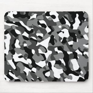 Mousepad Padrão de Impressão de Camuflagem Preta e Branca
