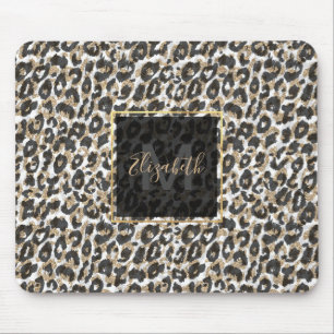 Mousepad Padrão de impressão de leopardo-de-ouro elegante