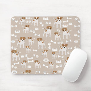 Mousepad Padrão de impressões de papoilas de cãozinho