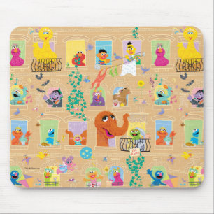 Mousepad Padrão de Janelas do Prédio da Rua Sésamo