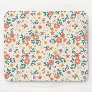 Mousepad Padrão de Jardim da Flor Coral