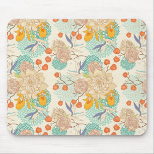 Mousepad Padrão de Jardim Floral Colorido