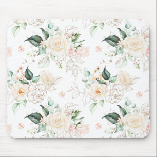Mousepad Padrão de Jardim Floral rosa