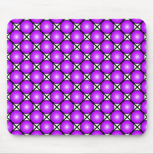 Mousepad Padrão de Latice Preta de Pontos Rosa Magenta