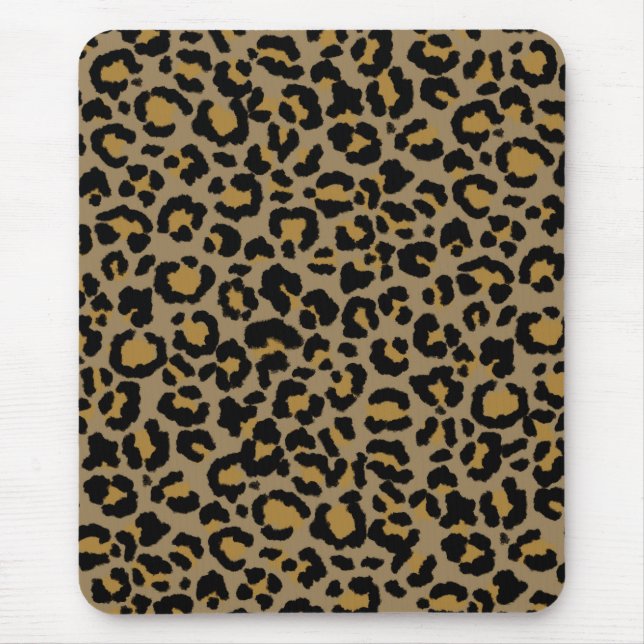 Mousepad Padrão de Leopardo em Natural 2 (Frente)