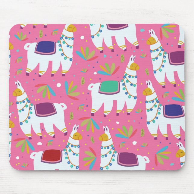 Mousepad Padrão de Lhama Fofa (Frente)