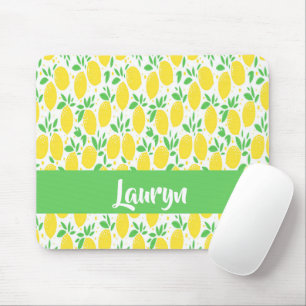 Mousepad Padrão de limão de nome personalizado