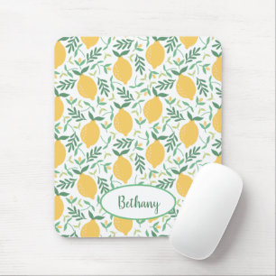Mousepad Padrão de limão russo com monograma verde
