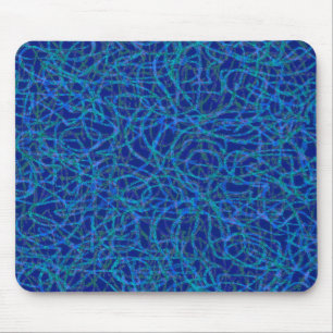 Mousepad Padrão de linhas com rabiscas azuis