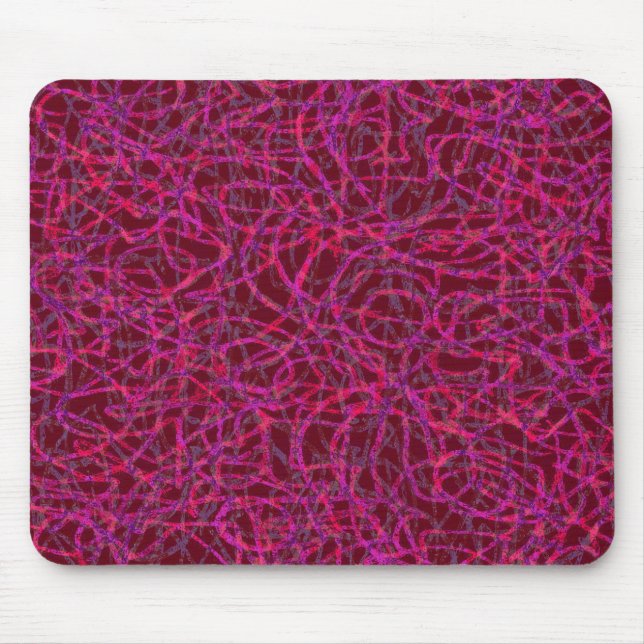 Mousepad Padrão de linhas com rabisco vermelho (Frente)