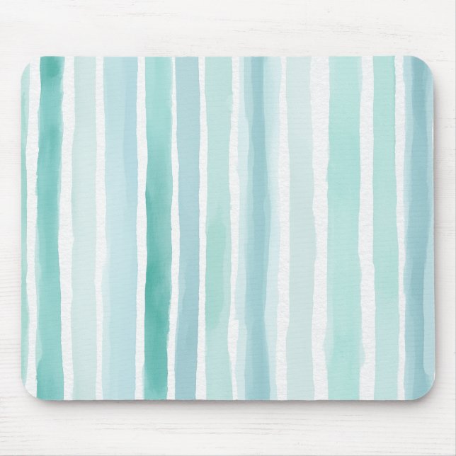 Mousepad Padrão de Listra Vertical Aquática Aquarela Costei (Frente)