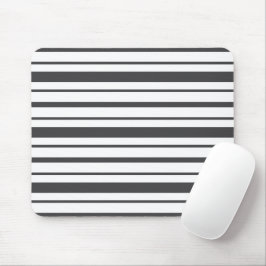 Mousepad Padrão de Listras Brancas Cinza Minimalista Execut