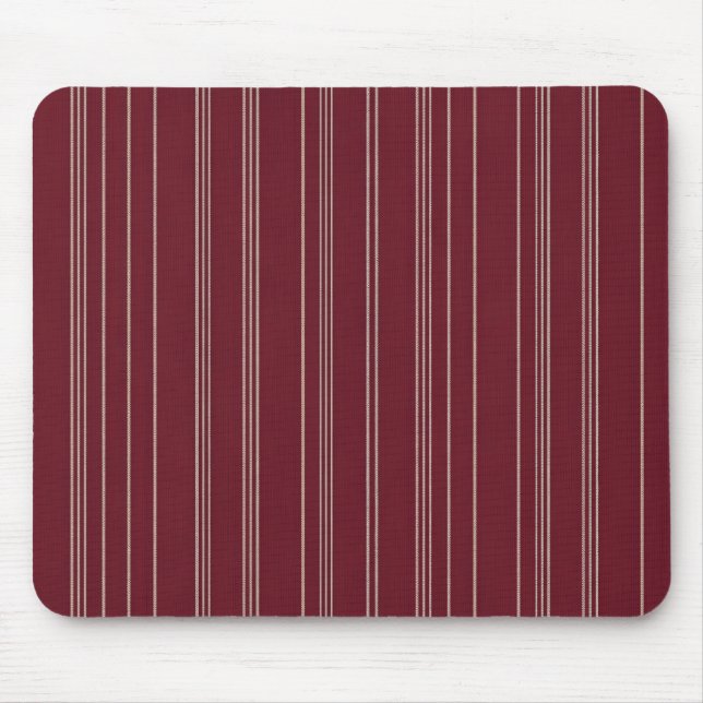 Mousepad Padrão de Listras Finas Burgundy e Creme Profissio (Frente)