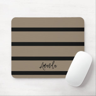 Mousepad Padrão de listras pretas e castanhas personalizado