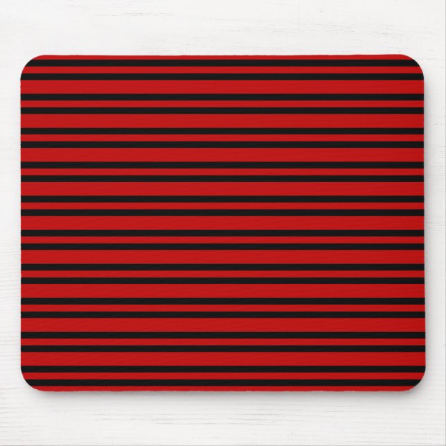 Mousepad Padrão de Listras Pretas e Vermelhas (Frente)