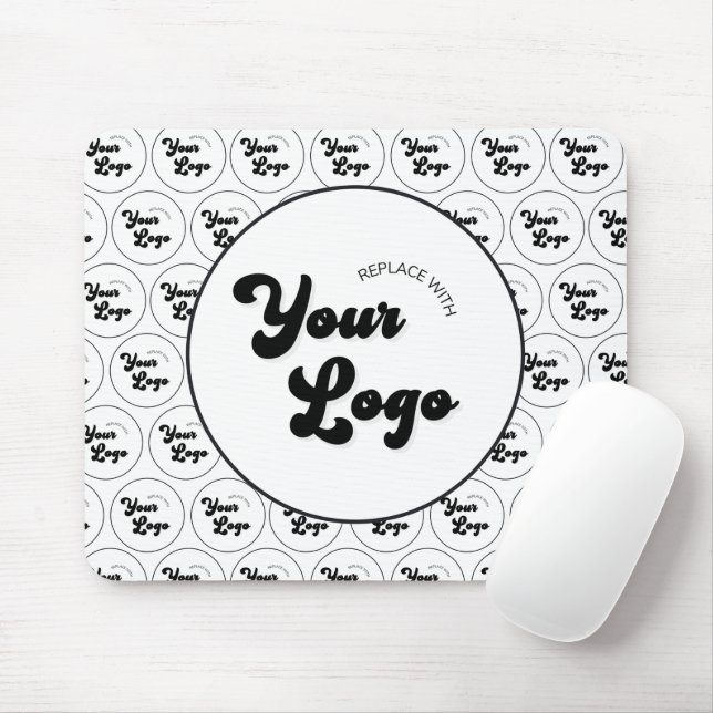 Mousepad Padrão de logotipo da empresa personalizada preto  (Com mouse)