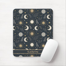 Padrão de Lua Celestial Mística Nome Personalizado