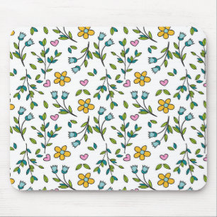 Mousepad Padrão de Luz de Flores e Corações Fofos