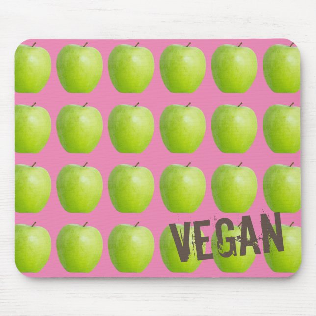 Mousepad Padrão de Maçã Vegan para amante de Frutas Vegetar (Frente)