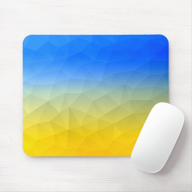Mousepad Padrão de malha geométrica azul-ucraniano (Com mouse)