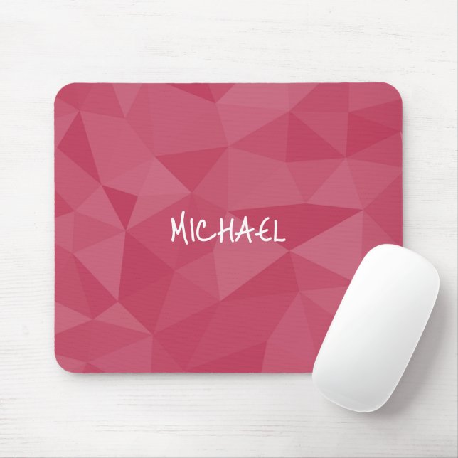 Mousepad Padrão de malha geométrica clara rosa cor-de-rosa- (Com mouse)