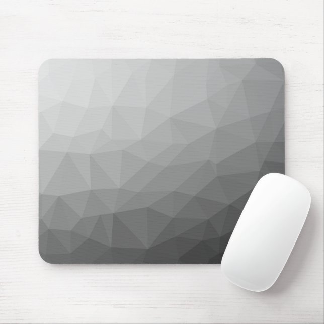 Mousepad Padrão de Malha Geométrica Gradiente Cinza (Com mouse)