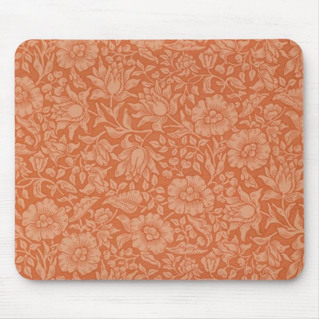 Mousepad Padrão de Malva de William Morris: Floral Terracot (Frente)