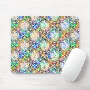 Mousepad Padrão de Mandala Branca Sobre Pedras De Joias Col