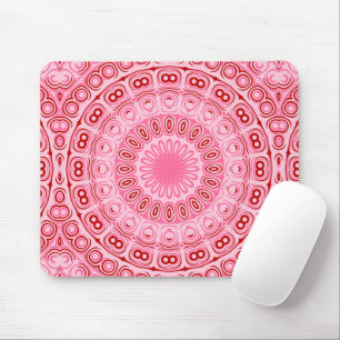 Mousepad Padrão de Mandala Carmesim e Rosa