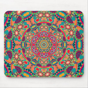 Mousepad Padrão de Mandala de Caleidoscópio Ornamentado Col