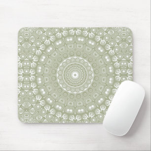 Mousepad Padrão de Mandala em Verde Salvia