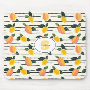 Mousepad Padrão de Manga de Aquarela com Folhas Verdes (2)