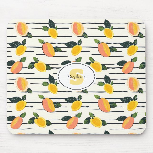 Mousepad Padrão de Manga de Aquarela com Folhas Verdes (2) (Frente)