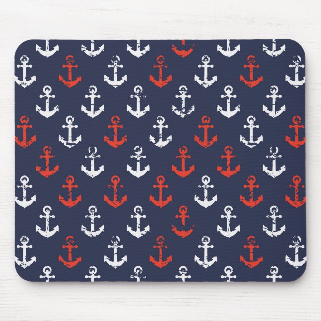 Mousepad Padrão De Marinho Branco E Azul (Frente)
