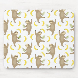 Mousepad Padrão de mariposas e bananas