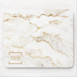 Mousepad Padrão de mármore com efeito dourado moderno