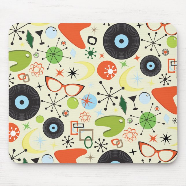Mousepad Padrão de Moda Vintage do 50 60 (Frente)