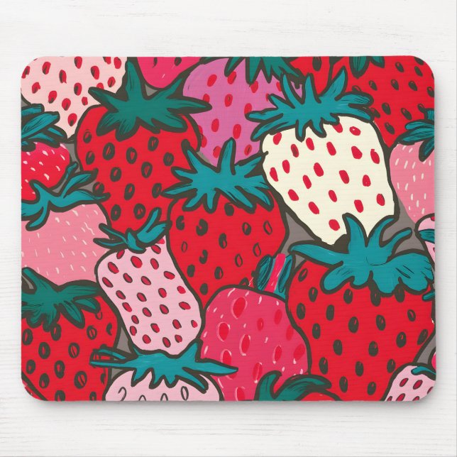 Mousepad Padrão de Morango (Frente)