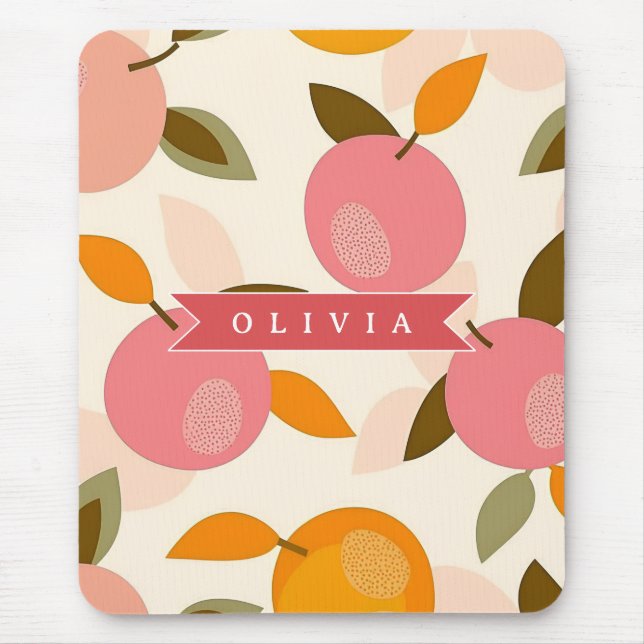 Mousepad Padrão de Morango Colorido de Verão Personalizado (Frente)