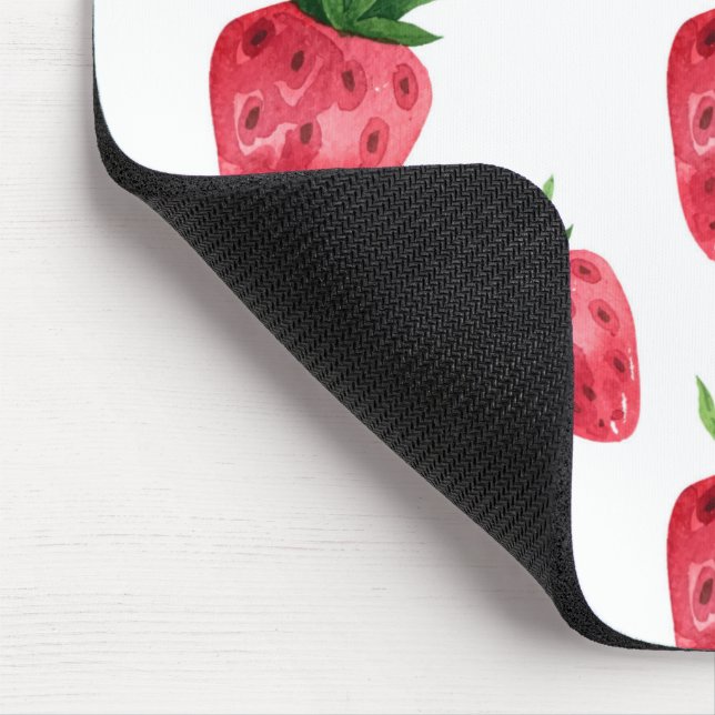 Mousepad Padrão de Morangos Vermelhos (Canto)