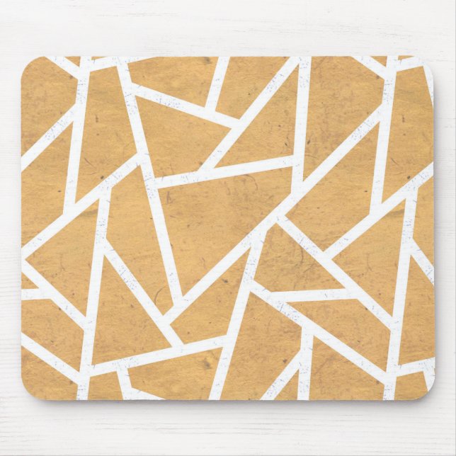 Mousepad Padrão de mosaico amarelo e branco (Frente)