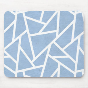 Mousepad Padrão de mosaico branco e azul pálido