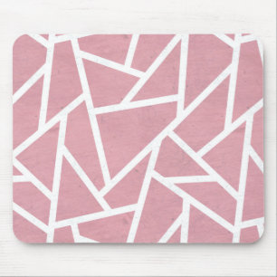 Mousepad Padrão de mosaico branco e coral
