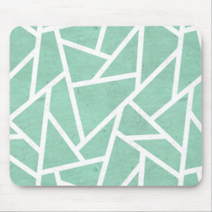Mousepad Padrão de mosaico branco e verde da Casa da Moeda