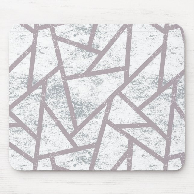 Mousepad Padrão de mosaico de cinzas pálidas (Frente)