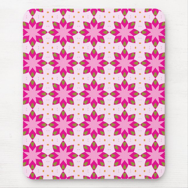 Mousepad Padrão de mosaico de pétala rosa (Frente)
