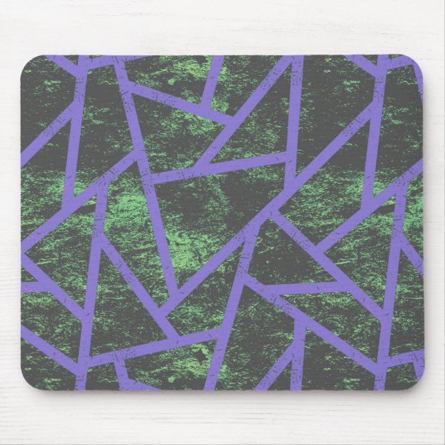 Mousepad Padrão de mosaico violeta e verde (Frente)