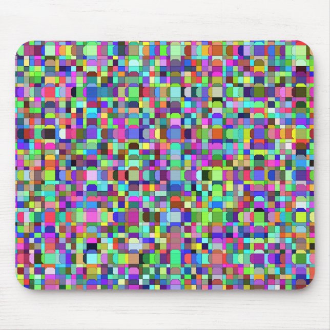 Mousepad Padrão de Multicores de Formas de abstrato Quadrad (Frente)