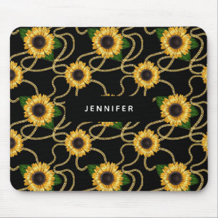 Mousepad Padrão de Na moda de Girassóis Amarelos Clássicos